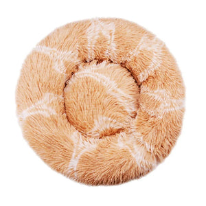 Round Calming Dog Bed  – Plush Washable Pet Sofa For Dogs