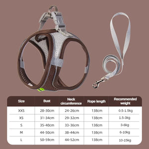 Adjustable Puppy Harness & Leash Set – Small Dogs,, French Bulldog, Chihuahua Vest
