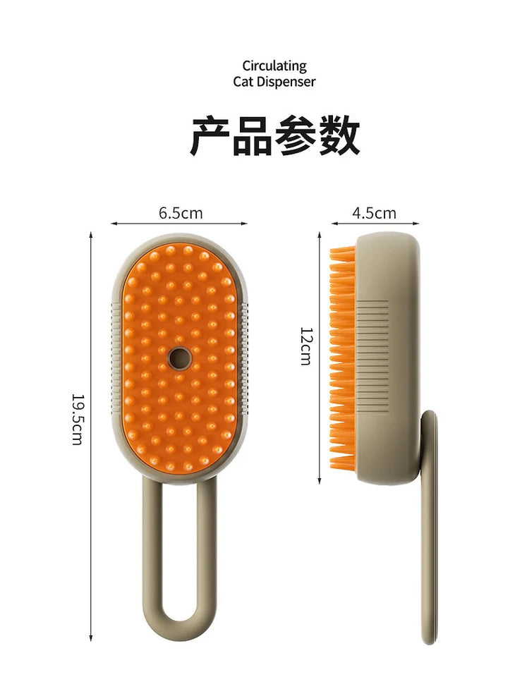 3-in-1 Electric Pet Steam Brush – Cat & Dog Grooming Comb, Hair Removal  Tool