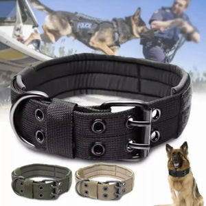 Adjustable Tactical Dog Collar – Reflective Nylon, Heavy Duty Training Collar