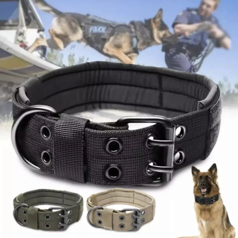 Adjustable Tactical Dog Collar – Reflective Nylon, Heavy Duty Training Collar