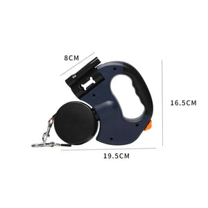 Dual Dog Leash with Tangle-Free Swivel & LED Light