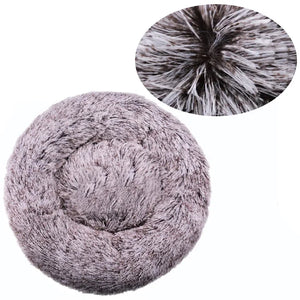 Round Calming Dog Bed  – Plush Washable Pet Sofa For Dogs