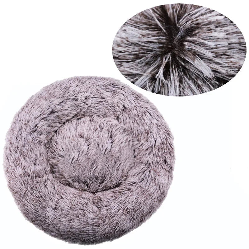 Round Calming Dog Bed  – Plush Washable Pet Sofa For Dogs
