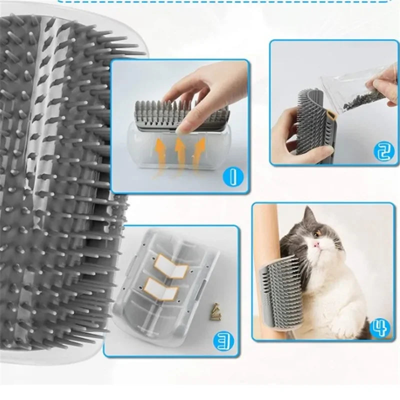 Cat Corner Self-Grooming Brush – Hair Remover & Scratcher