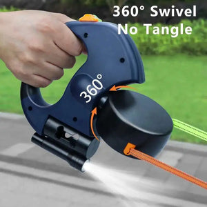 Dual Dog Leash with Tangle-Free Swivel & LED Light