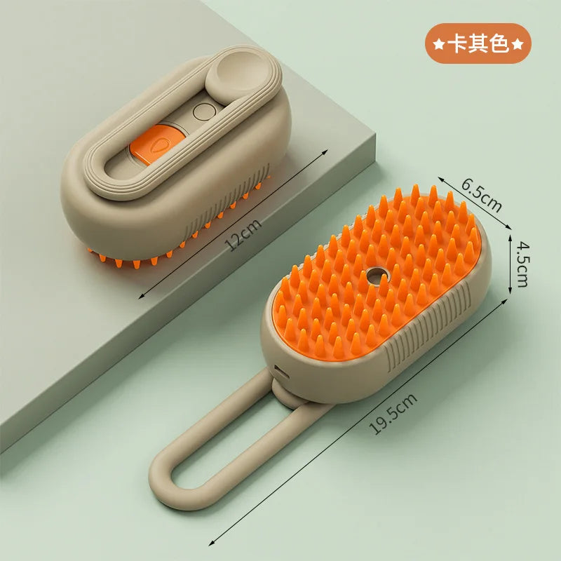 3-in-1 Electric Pet Steam Brush – Cat & Dog Grooming Comb, Hair Removal  Tool
