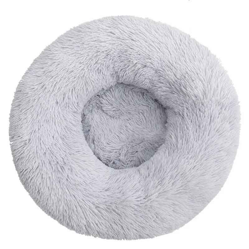 Round Calming Dog Bed  – Plush Washable Pet Sofa For Dogs