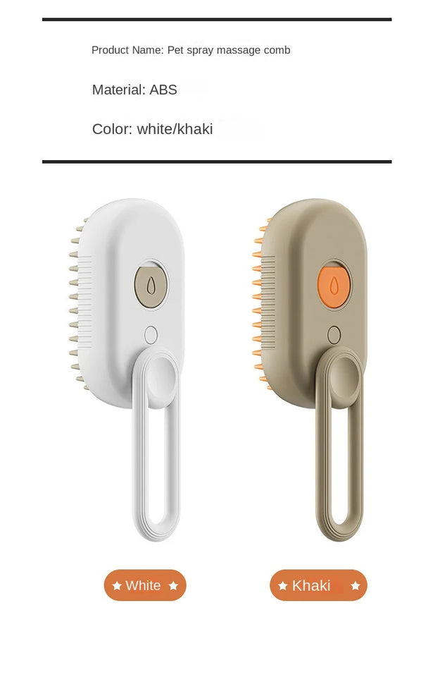 3-in-1 Electric Pet Steam Brush – Cat & Dog Grooming Comb, Hair Removal  Tool