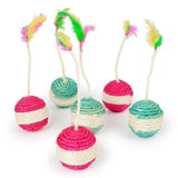 Cat Scratching Ball Toy – Interactive Sisal Feather Ball for Kittens & Cats