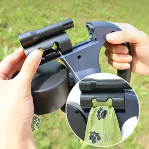 Dual Dog Leash with Tangle-Free Swivel & LED Light