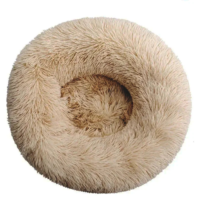 Round Calming Dog Bed  – Plush Washable Pet Sofa For Dogs