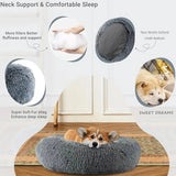 Round Calming Dog Bed  – Plush Washable Pet Sofa For Dogs