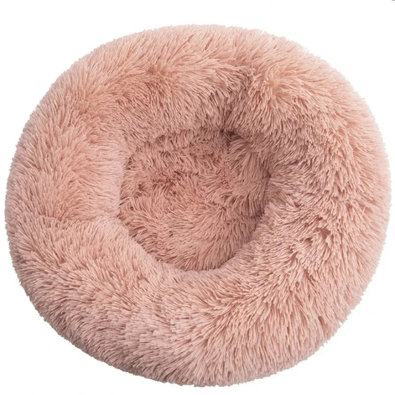 Round Calming Dog Bed  – Plush Washable Pet Sofa For Dogs