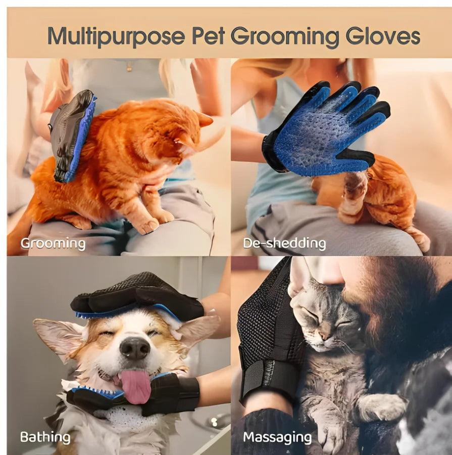 Pet Hair Grooming Glove – Hair Remover Tool