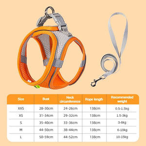 Adjustable Puppy Harness & Leash Set – Small Dogs,, French Bulldog, Chihuahua Vest