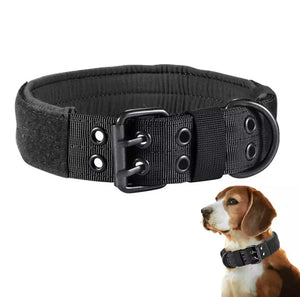 Adjustable Tactical Dog Collar – Reflective Nylon, Heavy Duty Training Collar