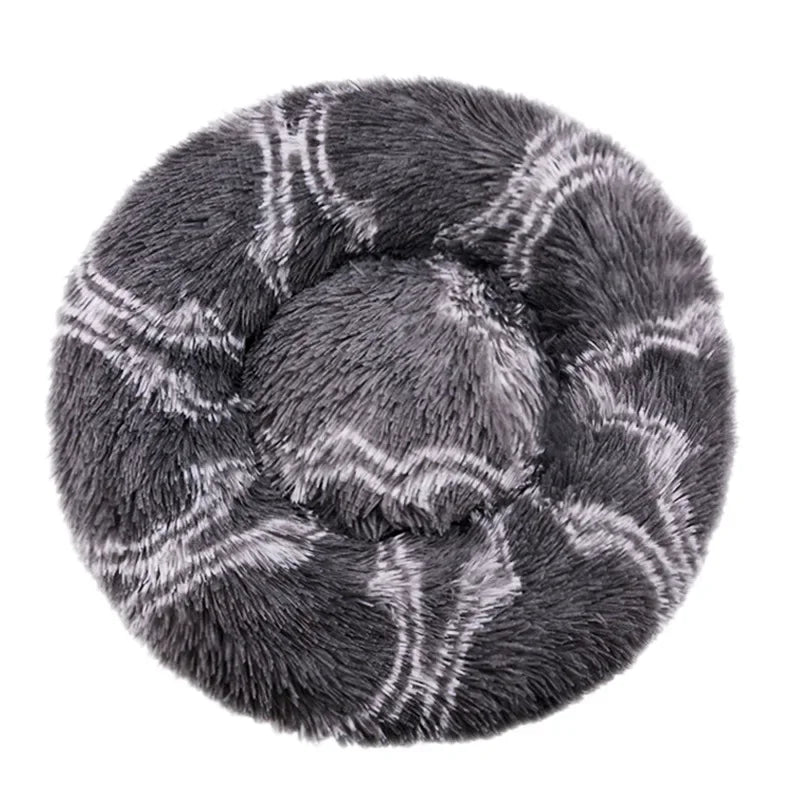 Round Calming Dog Bed  – Plush Washable Pet Sofa For Dogs