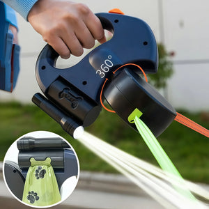 Dual Dog Leash with Tangle-Free Swivel & LED Light