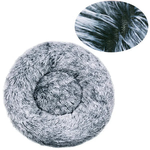 Round Calming Dog Bed  – Plush Washable Pet Sofa For Dogs