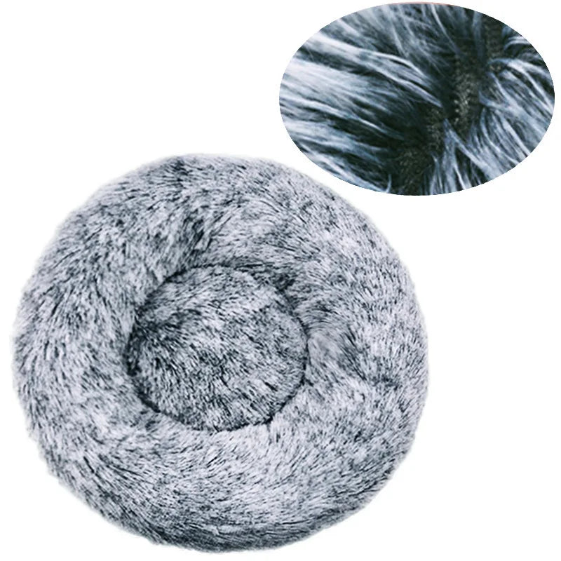 Round Calming Dog Bed  – Plush Washable Pet Sofa For Dogs