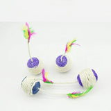 Cat Scratching Ball Toy – Interactive Sisal Feather Ball for Kittens & Cats