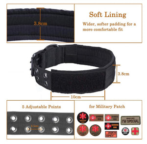 Adjustable Tactical Dog Collar – Reflective Nylon, Heavy Duty Training Collar