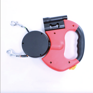 Dual Dog Leash with Tangle-Free Swivel & LED Light