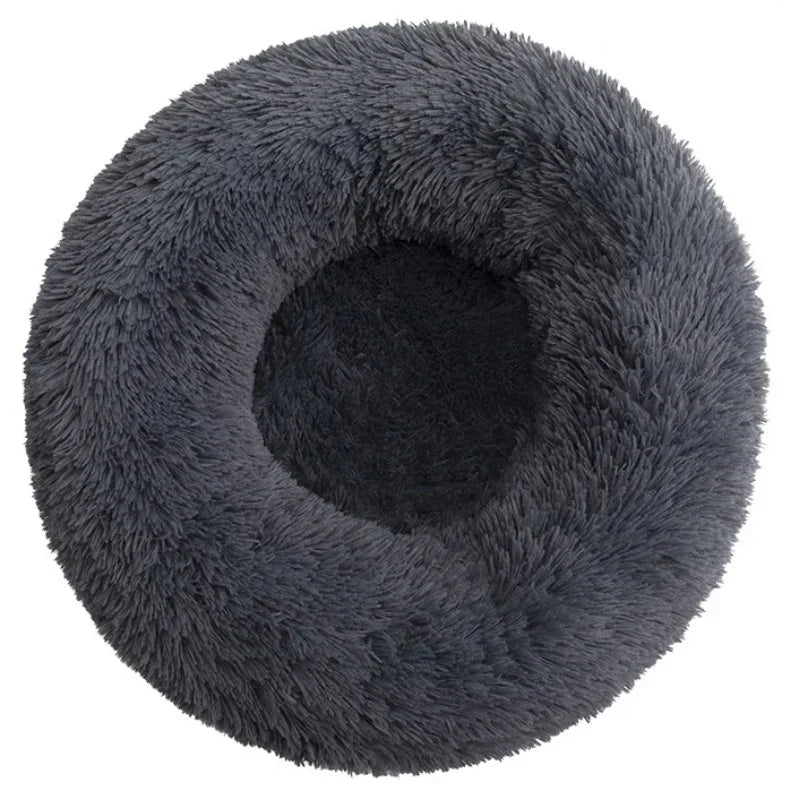 Round Calming Dog Bed  – Plush Washable Pet Sofa For Dogs