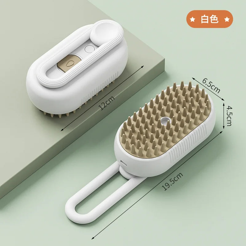 3-in-1 Electric Pet Steam Brush – Cat & Dog Grooming Comb, Hair Removal  Tool
