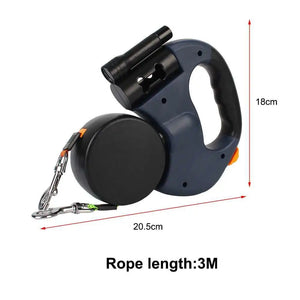 Dual Dog Leash with Tangle-Free Swivel & LED Light