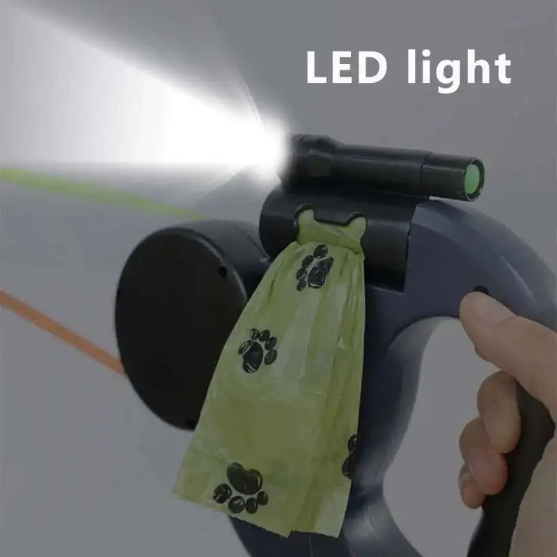 Dual Dog Leash with Tangle-Free Swivel & LED Light