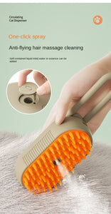 3-in-1 Electric Pet Steam Brush – Cat & Dog Grooming Comb, Hair Removal  Tool