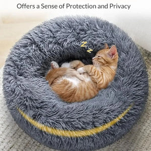 Round Calming Dog Bed  – Plush Washable Pet Sofa For Dogs